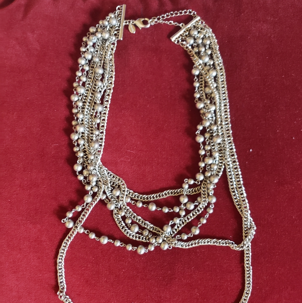 Chicos Silver Layered Necklace